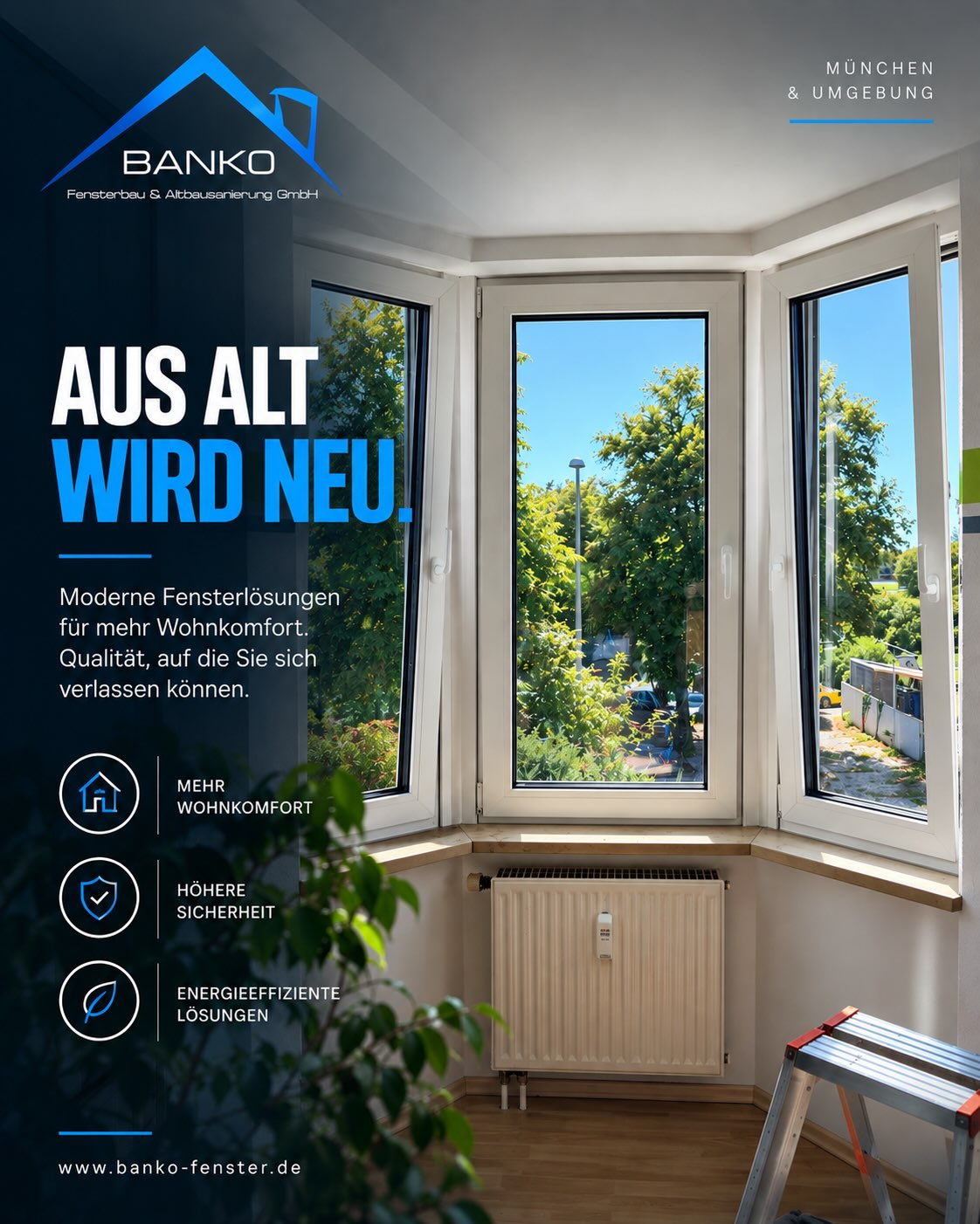 Aus Alt wird neu. 🏠
Von der fachgerechten Demontage bis zur präzisen Montage: BANKO begleitet Ihre Sanierung zuverlässig und mit höchstem Qualitätsanspruch.
Moderne Fensterlösungen schaffen mehr Wohnkomfort, bessere Energieeffizienz und nachhaltige Qualität für Ihr Zuhause.
📍 München & Umgebung
🌐 www.banko-fenster.de
#BANKO #Fensterbau #Sanierung #München #Modernisierung